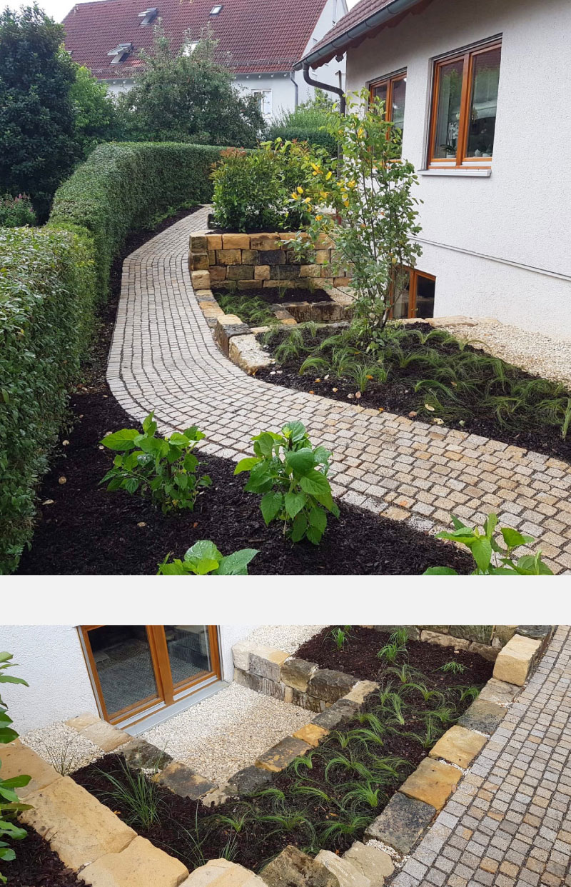 Beispiel Bodenbeläge, Mauerarbeiten und Bepflanzung von Schlegel Garten- und Poolbau aus Kirchheim Teck